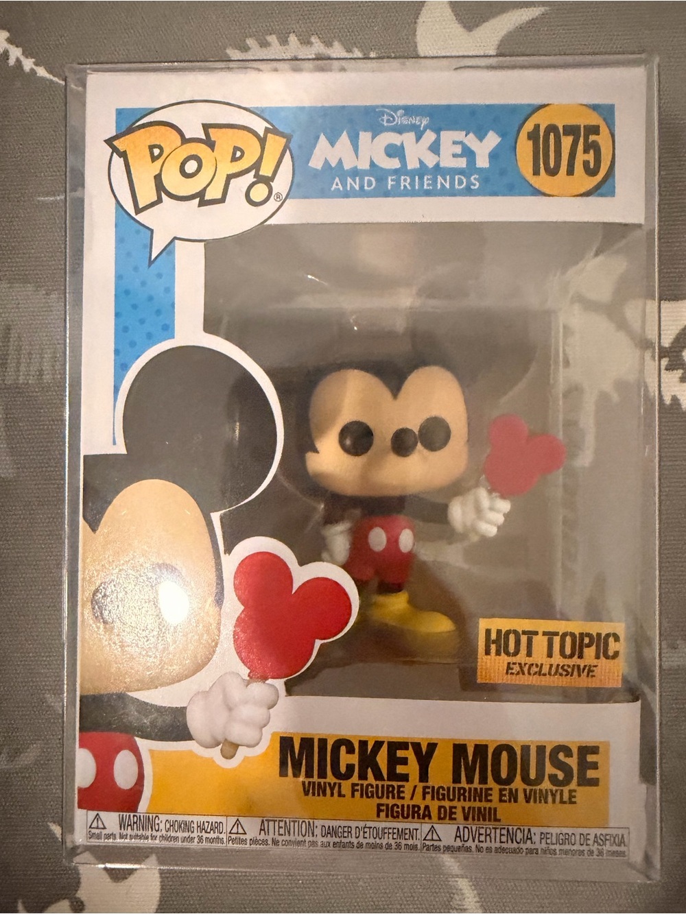 pop Mickey Mouse Vinyl Figure with Red Heart and Yellow Shoes